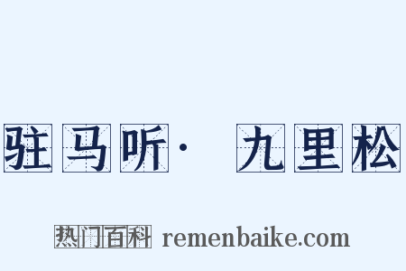 驻马听·九里松是什么意思的图片